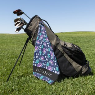 Space Pattern, Planets, Stars, Galaxy, Your Name Golf Towel