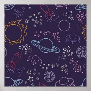Space pattern poster