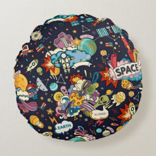 Space pattern round cushion