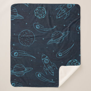 Space pattern sherpa blanket