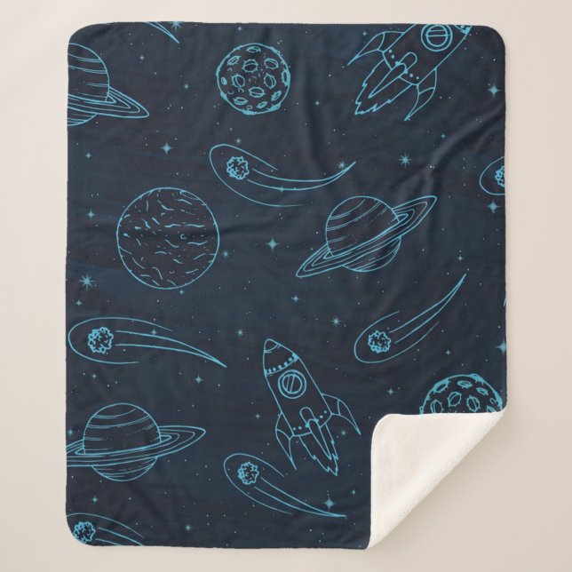 Space pattern sherpa blanket (Front)