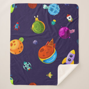 Space pattern sherpa blanket
