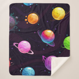 Space pattern sherpa blanket