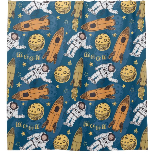 Space Pattern Shower Curtain (Front)