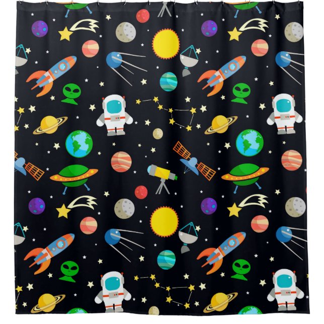 Space Pattern Shower Curtain (Front)
