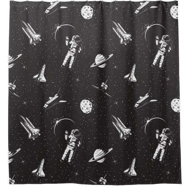 Space Pattern Shower Curtain (Front)