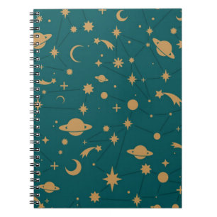 Space pattern spiral notebook