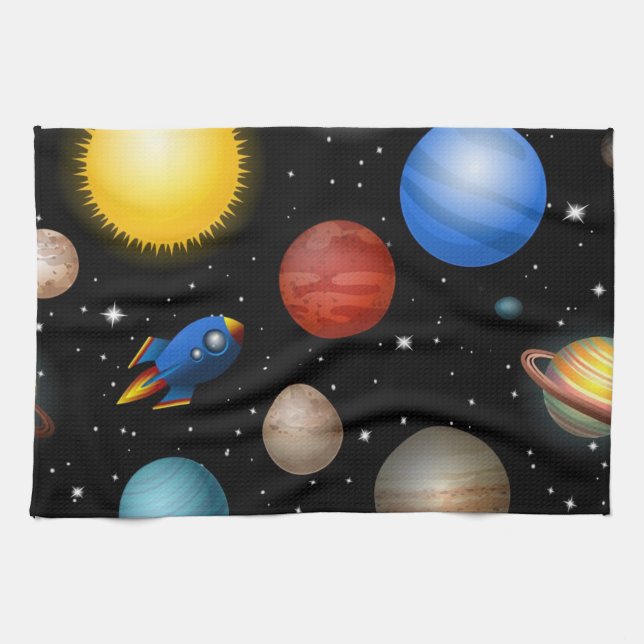 Space pattern tea towel (Horizontal)