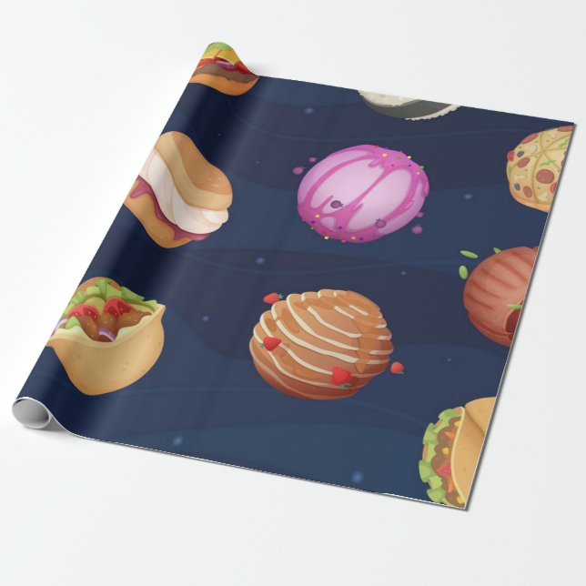 Space pattern wrapping paper (Unrolled)