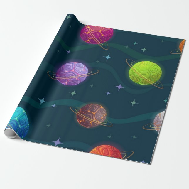 Space pattern wrapping paper (Unrolled)