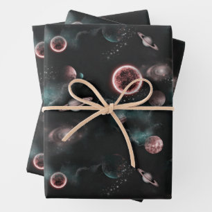 Space Pattern  Wrapping Paper Sheet
