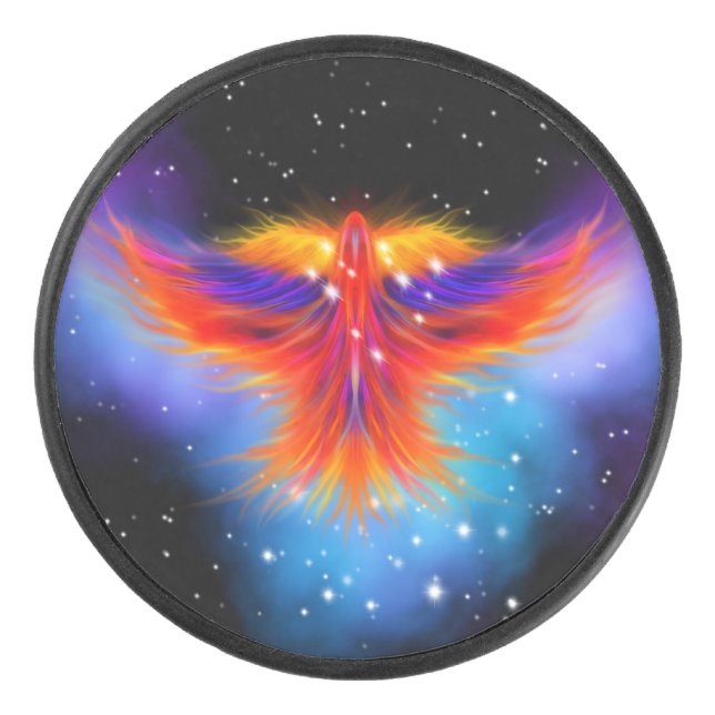 Space Phoenix Nebula Hockey Puck (Front)