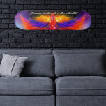 Space Phoenix Nebula Skateboard<br><div class="desc">Fiery phoenix flying through space on a blue and purple nebula cloud. The sparkling cluster of stars crowning the mythical bird's head forms the phoenix constellation. ♡ Idyllfire</div>