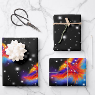 Space Phoenix Nebula Wrapping Paper Sheet