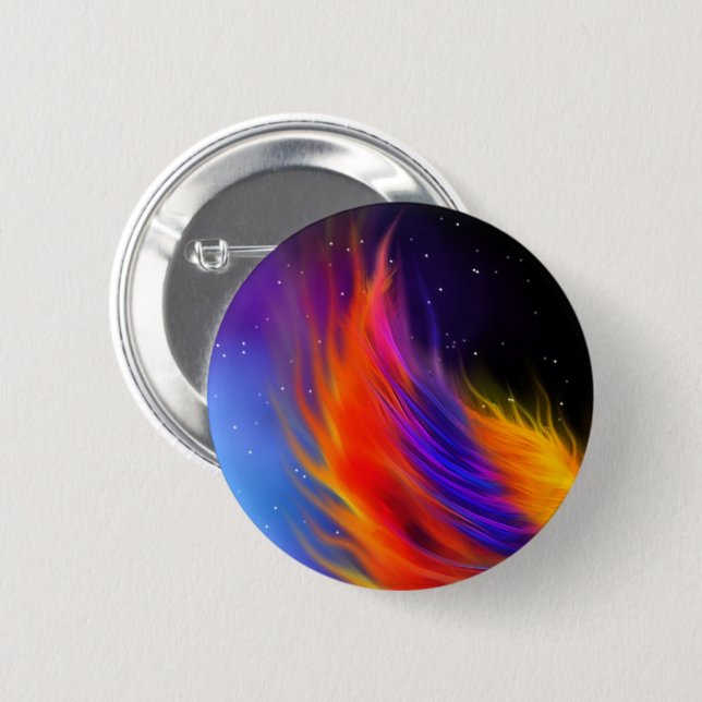 Space Phoenix Wings 6 Cm Round Badge (Front & Back)