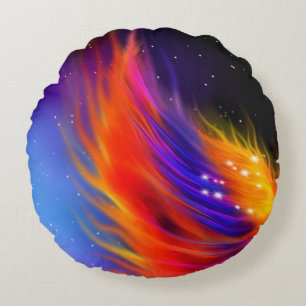 Space Phoenix Wings Round Cushion