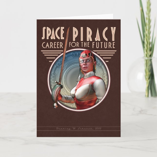 Space Piracy Greeting Card (Front)