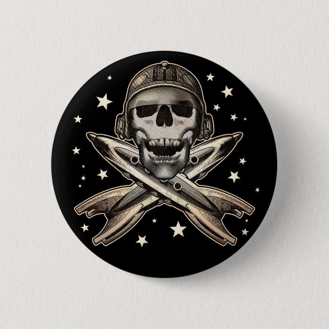 Space Pirate Round Button (Front)