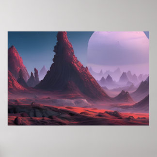 Space Planet Landscape Digital Art Poster #019