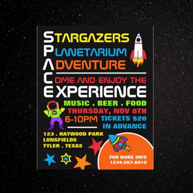 Space, Planetarium Event Advertising Flyer (Creator Uploaded)