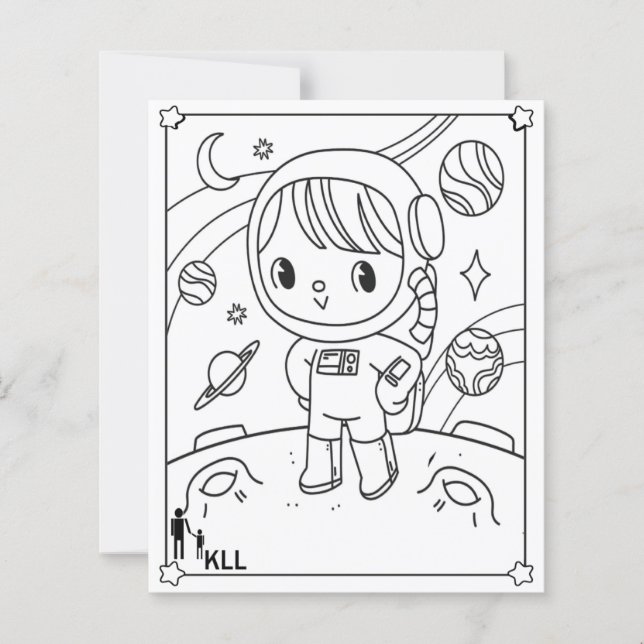 Space planets Exploration colouring pages (Front)