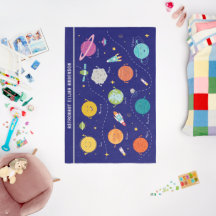 Space Planets Rocket Blue Personalised Monogram