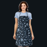 Space Planets Rockets Spaceships Moons Blue Fun Apron<br><div class="desc">Decorate your kitchen with this fun apron. Makes a great gift! 
You can customise it and add text too.
Check my shop for lots more colours and patterns! Let me know if you'd like something custom.</div>
