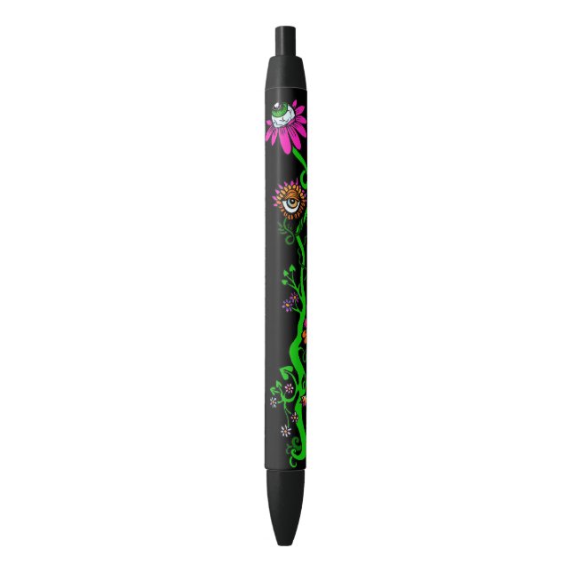 Space Princess Alien Floral Pen (Black) (Front Vertical)