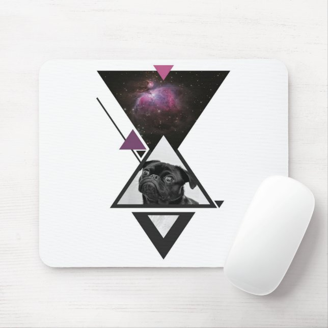 Space Pug | Black Pug Dog Gift Idea For Pug Lovers Mouse Pad (With Mouse)