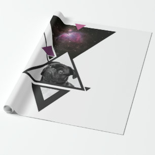Space Pug   Black Pug Dog Gift Idea For Pug Lovers Wrapping Paper