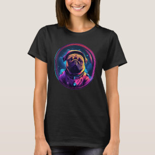Space Pug Dog Mum Dad Pug T-Shirt