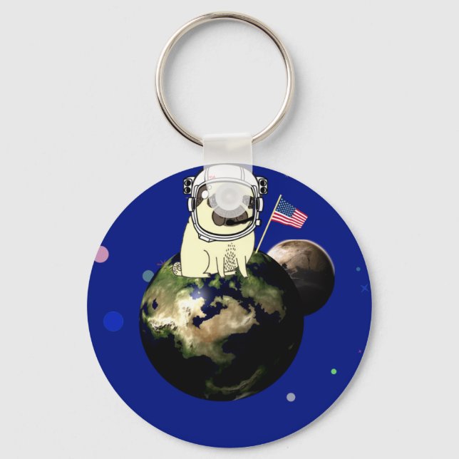 space pug key ring (Front)