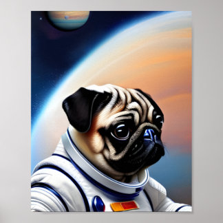 Space Pug Poster
