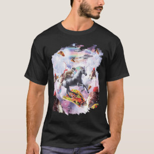 Space Pug Riding Unicorn Ice Cream & Taco T-Shirt