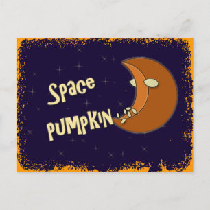 space pumpkin postcard