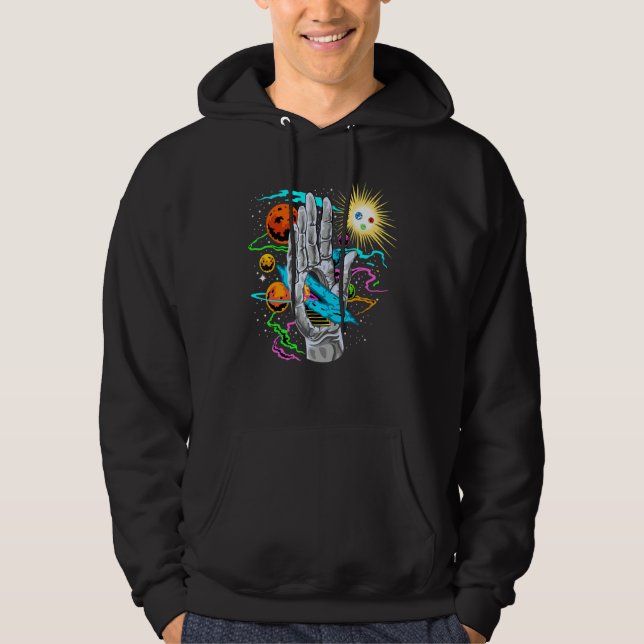 Space Push Through   Galaxy In Solar System Hoodie (Front)
