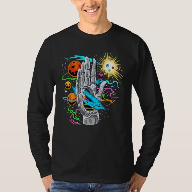 Space Push Through   Galaxy In Solar System T-Shirt (Front)