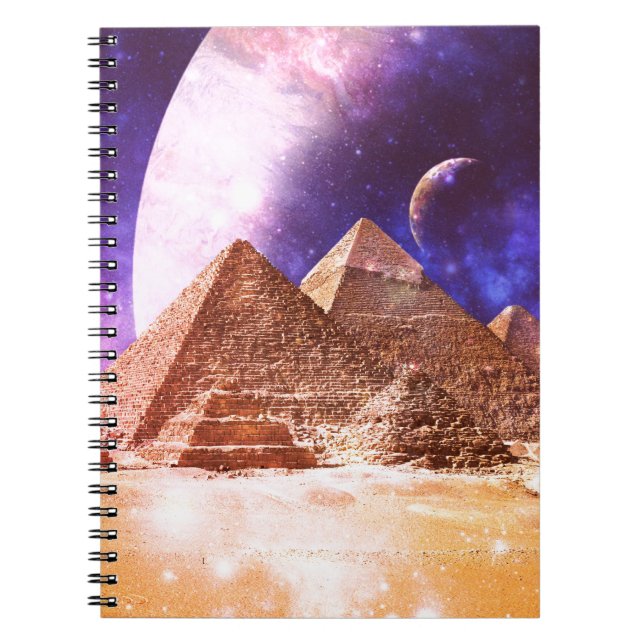 Space Pyramids Spiral Notebook (Front)