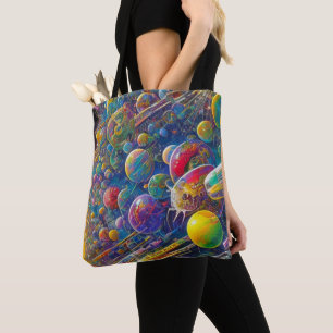 Space Race shoulder tote bag