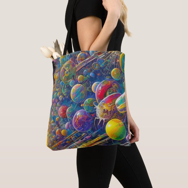 Space Race shoulder tote bag (Close Up)