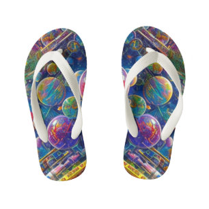 Space Race toddler flip flops