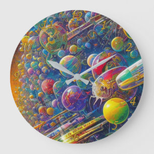 Space Race wall clock w numbers