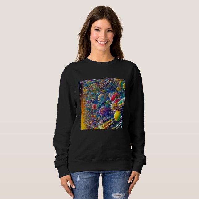  Space Race women black sweatshirt (Front Full)