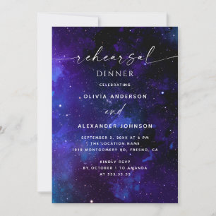 Space Rehearsal Dinner   Galaxy Celestial Wedding Invitation