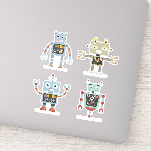Space Robots Vinyl Stickers (Detail)