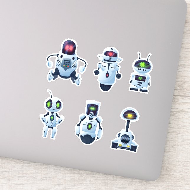Space Robots Vinyl Stickers (Detail)