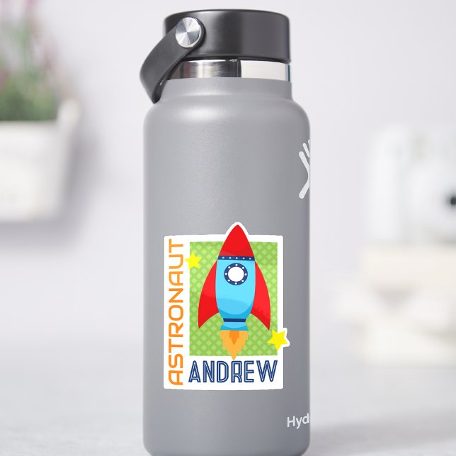 Space Rocket Astronaut Name Vinyl Sticker (Space Rocket Astronaut Name Vinyl Sticker)