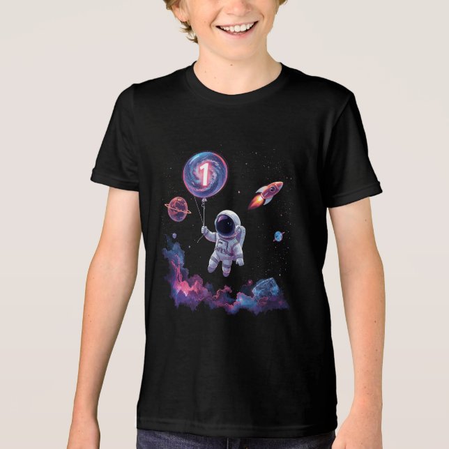 Space Rocket Birthday Tee Kids (Front)