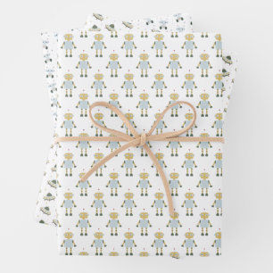 Space Rocket Galaxy Fun Pastel Wrapping Paper Sheet