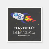 Space Rocket Kids Birthday Custom Age